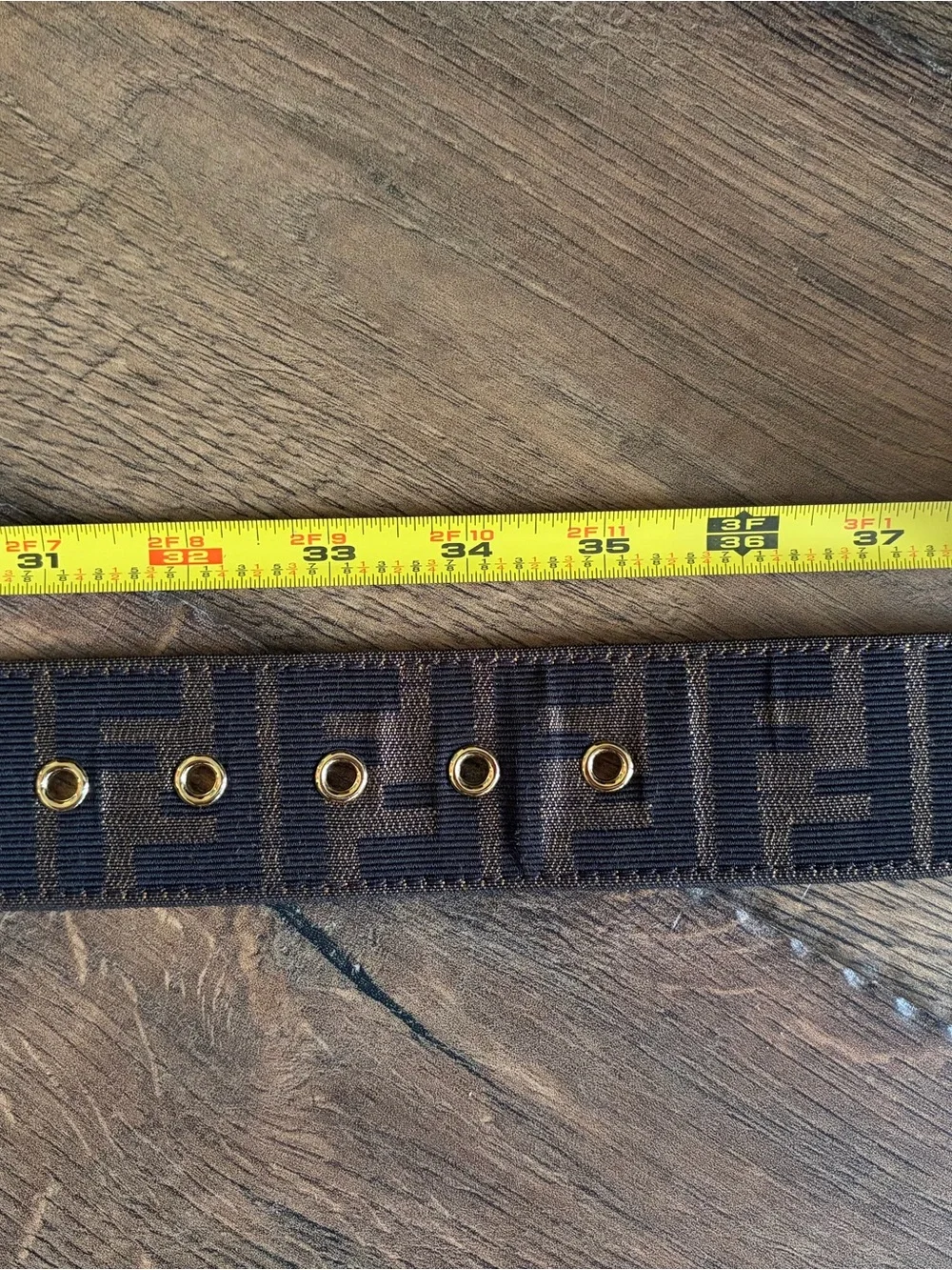 Fendi signature brown leather belt size US 34